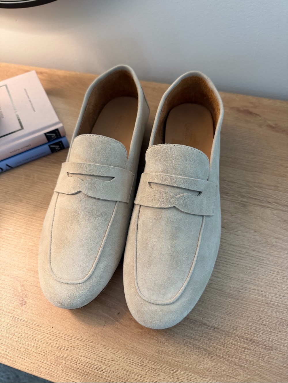 Quince Penny Suede Loafers in Beige